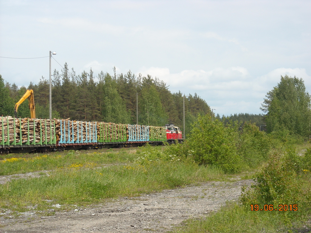 Ylämyllyläinen Ylämyllyllä 19.6.2015
Ylämyllyn vaunujen vaihto käynnissä. Tyhjät vaunut on jätetty kuormausraiteelle ja täydet ovat nyt koukussa. Parhaillaan odotetaan ohimenevää taajamajunaa.
Avainsanat: op_VR;jt_Tavarajuna;jt_Raakapuujuna;jt_Vaihtotyö;jyv_Dv12;jyv_Sp;jyv_Sps;juna_Ylämyllyläinen