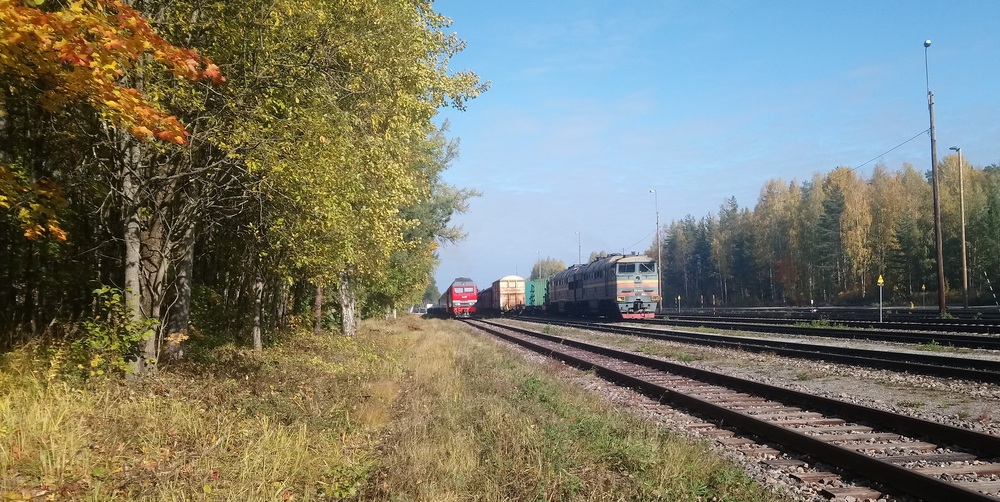 Liikennettä Imatrankoskella 28.9.2019
Erikoinen päivä Imatrankoskella. Vasemmanpuoleisimmalla seisoo kokeellinen Pietari-Imatri-Pietari -matkustajajuna, keskellä Höyryveturimatkojen juna lähdössä ajelulle Immolaan ja takaisin ja oikealla Imatrankosken silloista arkipäivää, joka muualta tulevalle oli sekin melkoinen erikoisuus, nimittäin venäläinen tavarajuna lähdössä paluumatkalle rajan yli.
Avainsanat: op_RZD;op_HVM;jt_Rajajuna;jt_Pikajuna_Venäläinen