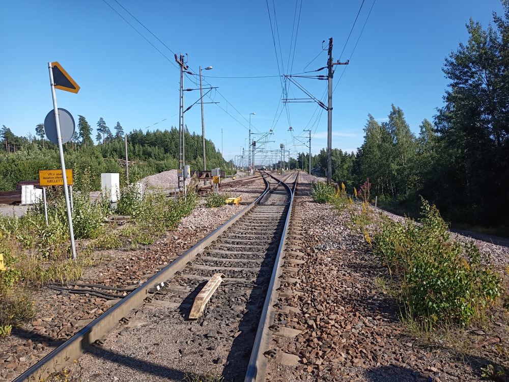 Sköldvikin pohjoinen päävaihde
Tulosuunta linjalta Sköldvikin ratapihalle.
